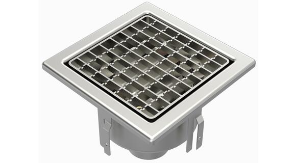 2063EPC - Floor drain trap 200x200 with a vertical outlet 63 mm