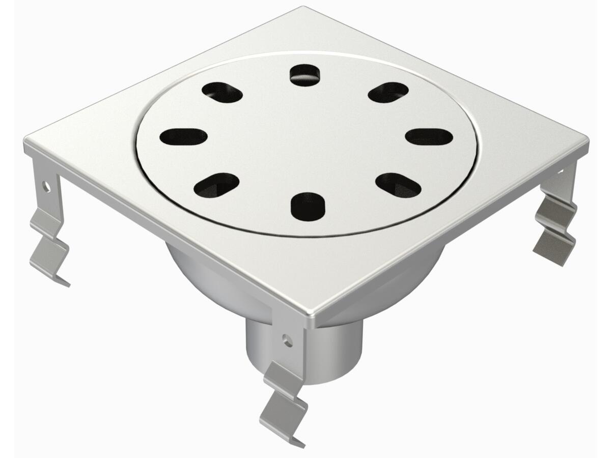 2063F - Floor drain trap 200x200 with a vertical outlet 63 mm