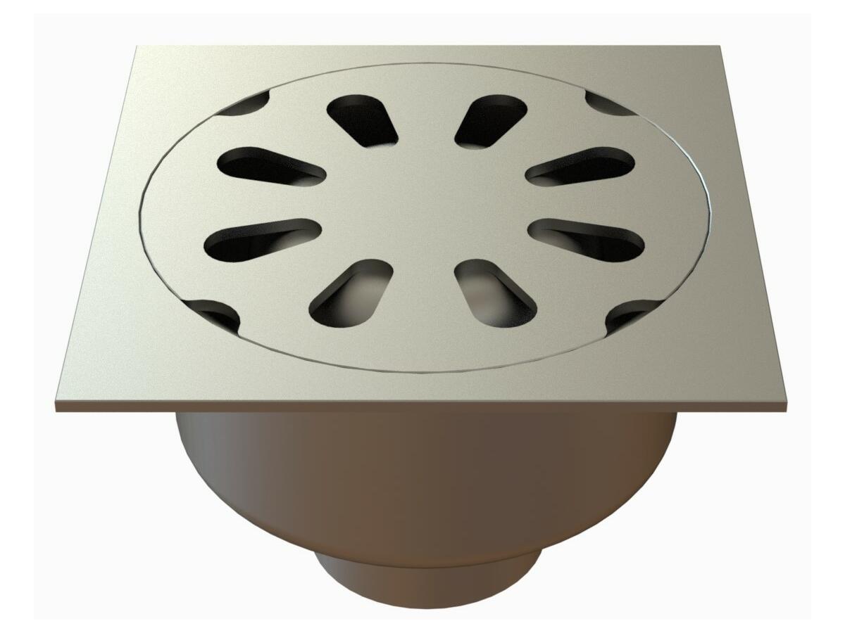 25100 - Floor drain trap 247x247 with a vertical outlet 100 mm