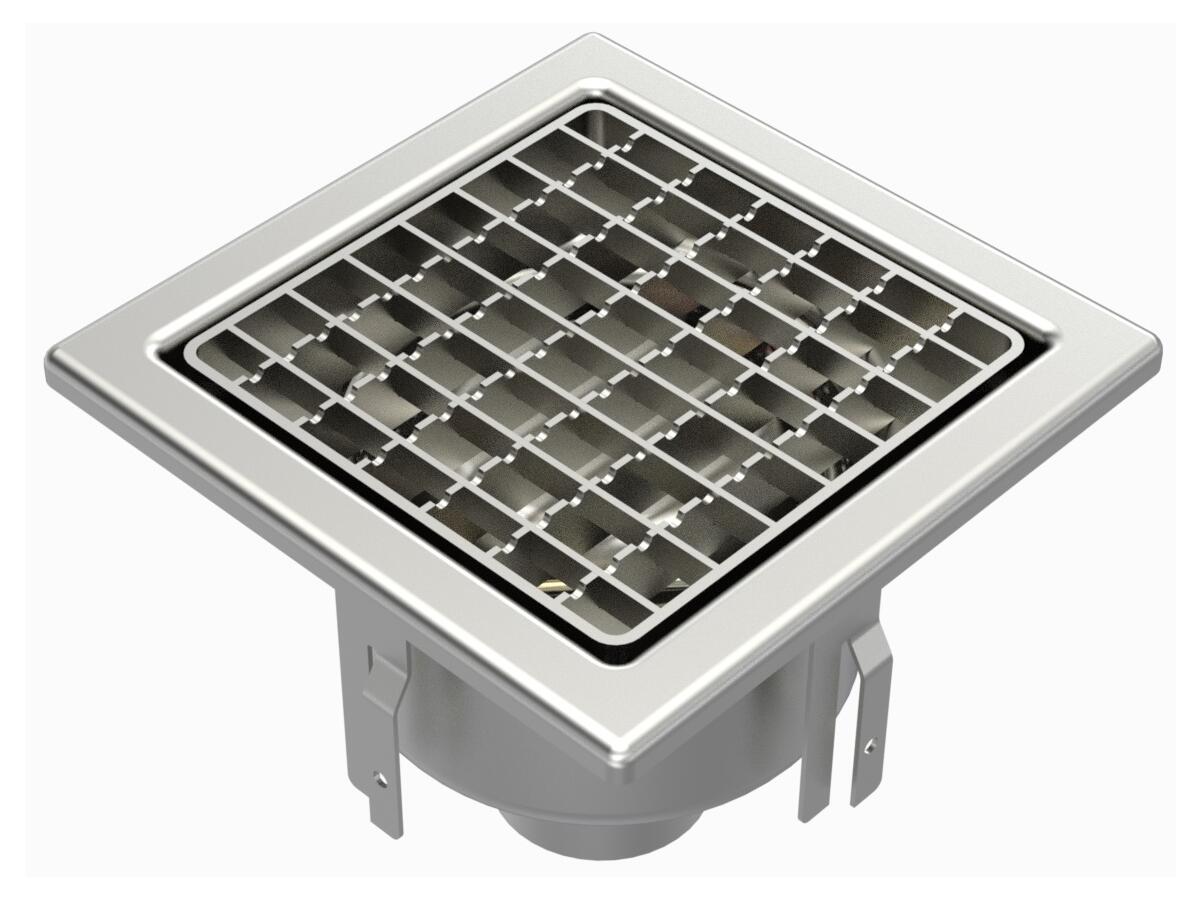 2063EPC - Floor drain trap 200x200 with a vertical outlet 63 mm