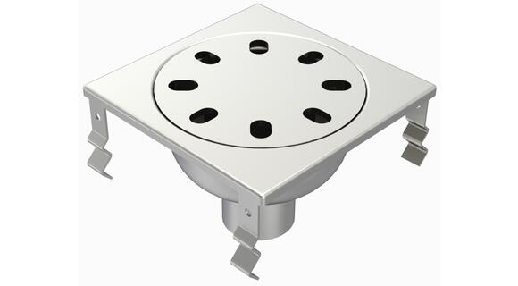 Floor drain trap 200x200 with a vertical outlet 63 mm