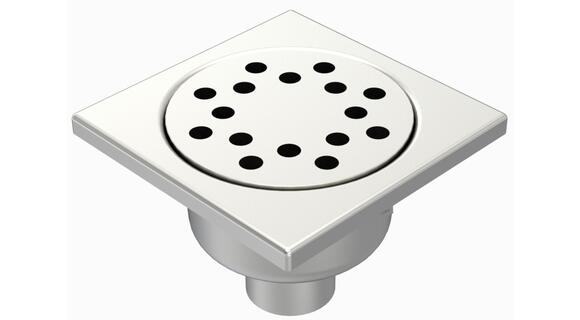 2063R - Floor drain trap 200x200 with a vertical outlet 63 mm