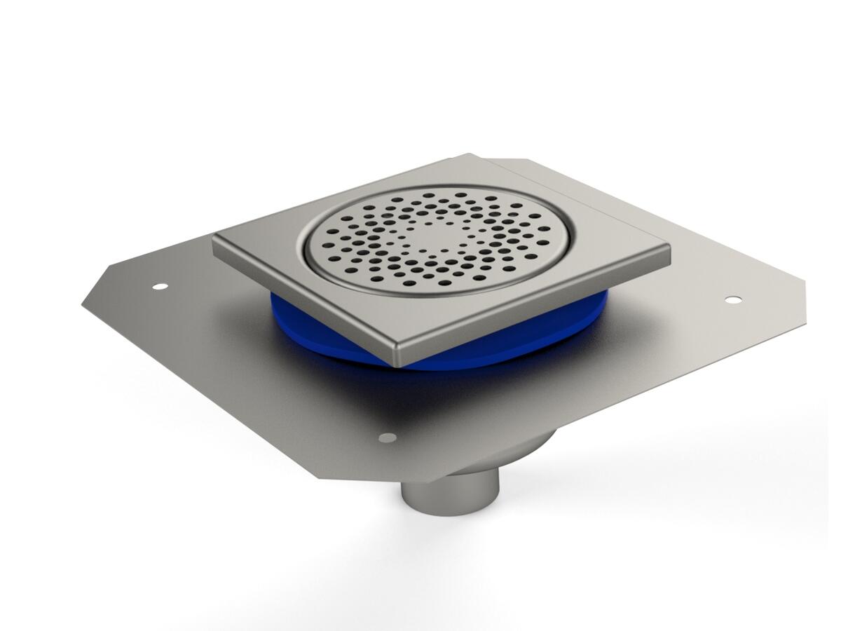 2063RBDECO - Siphon 200x200 sortie verticale 63 mm