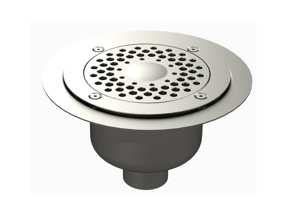 2150 - Round floor drain trap Ø215 mm with a vertical outlet 50 mm