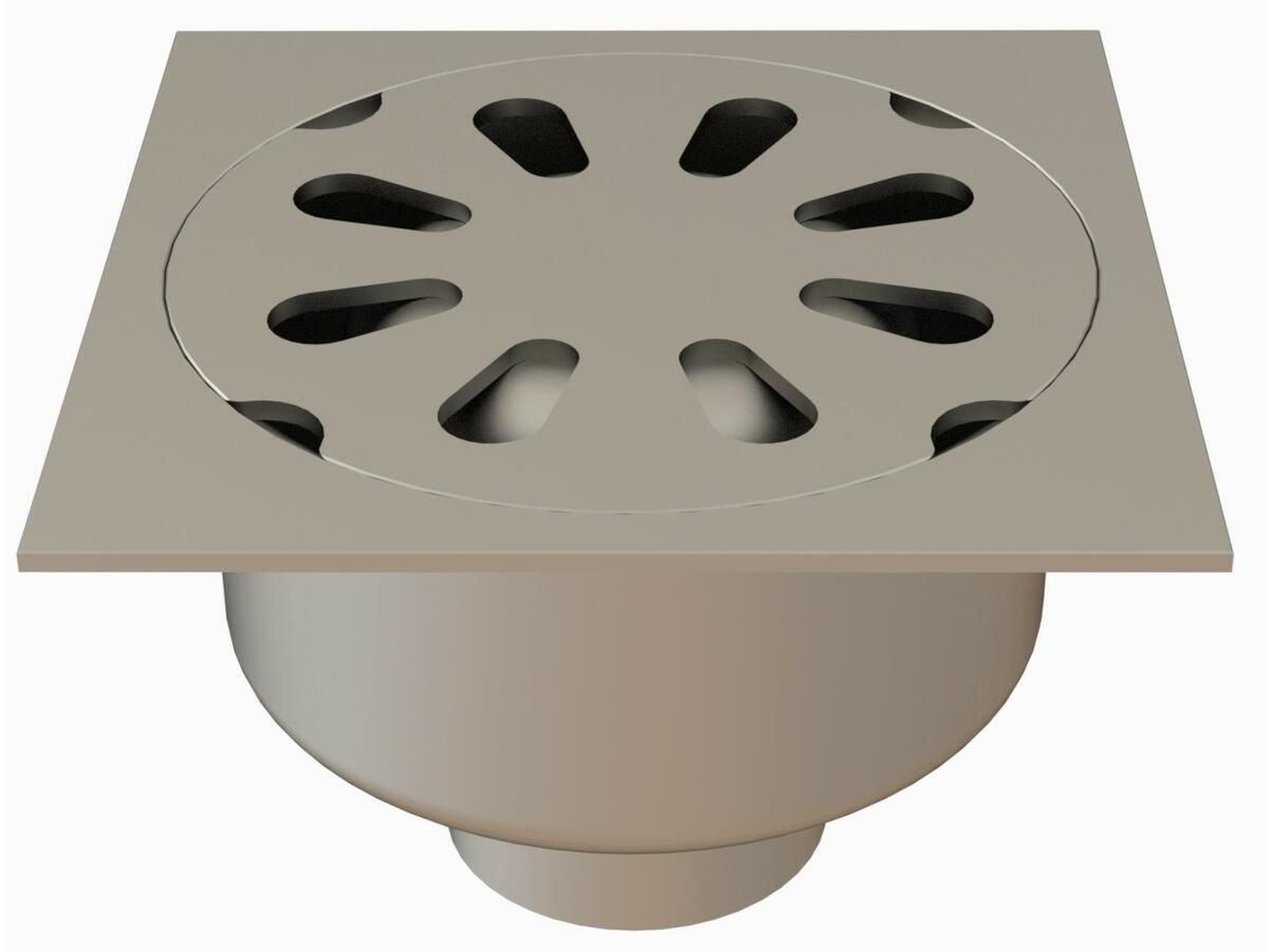 Floor drain trap 247x247 with a vertical outlet 100 mm