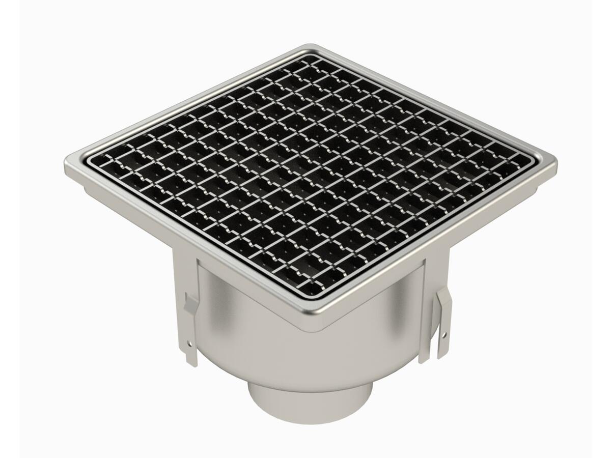 25100EPC - Floor drain trap 255x255 with a vertical outlet 100 mm
