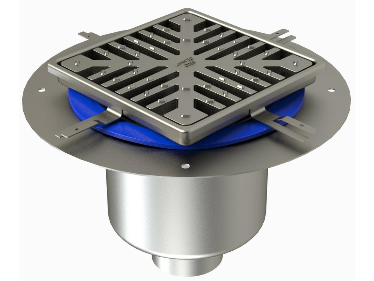 Floor drain trap 255x255 with a vertical outlet 100 mm