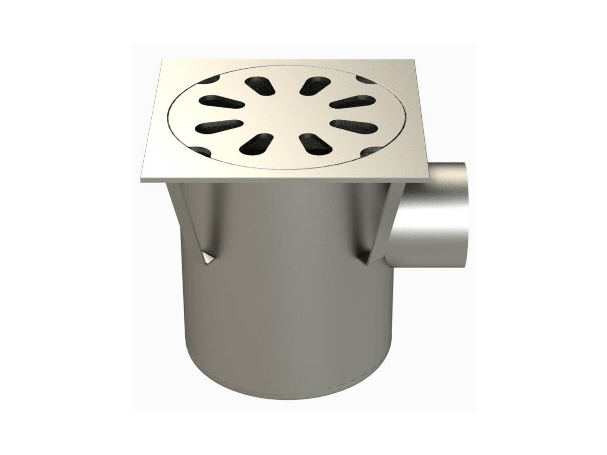 25100LP - Siphon 247x247 sortie latérale 100 mm