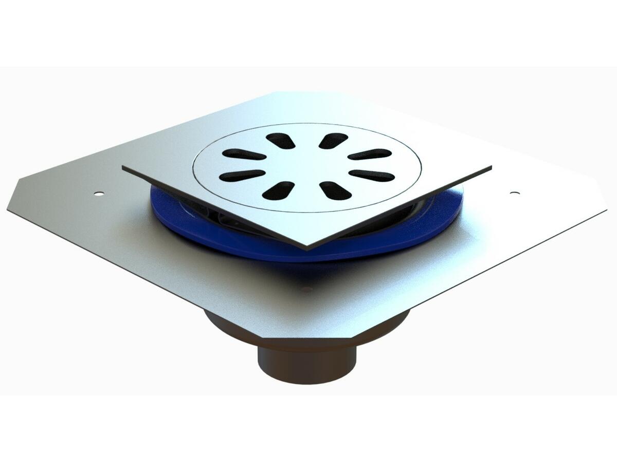 25100RB - Siphon 247x247 sortie verticale 100 mm