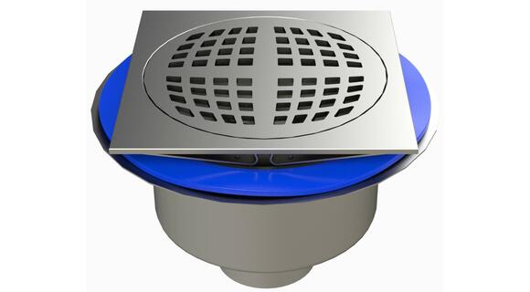Floor drain trap 250x250 with a vertical outlet 100 mm