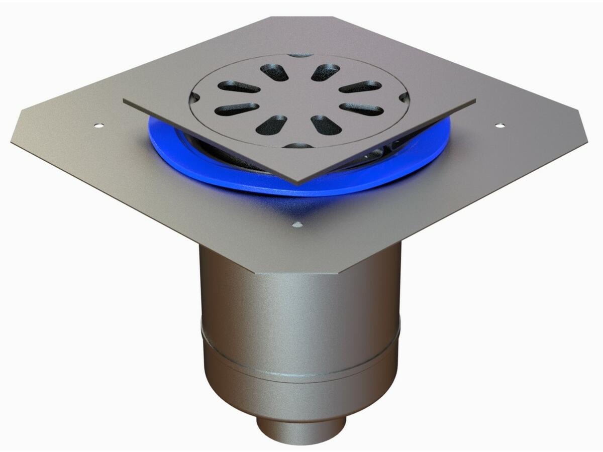 25100RBP - Siphon 247x247 sortie verticale 100 mm