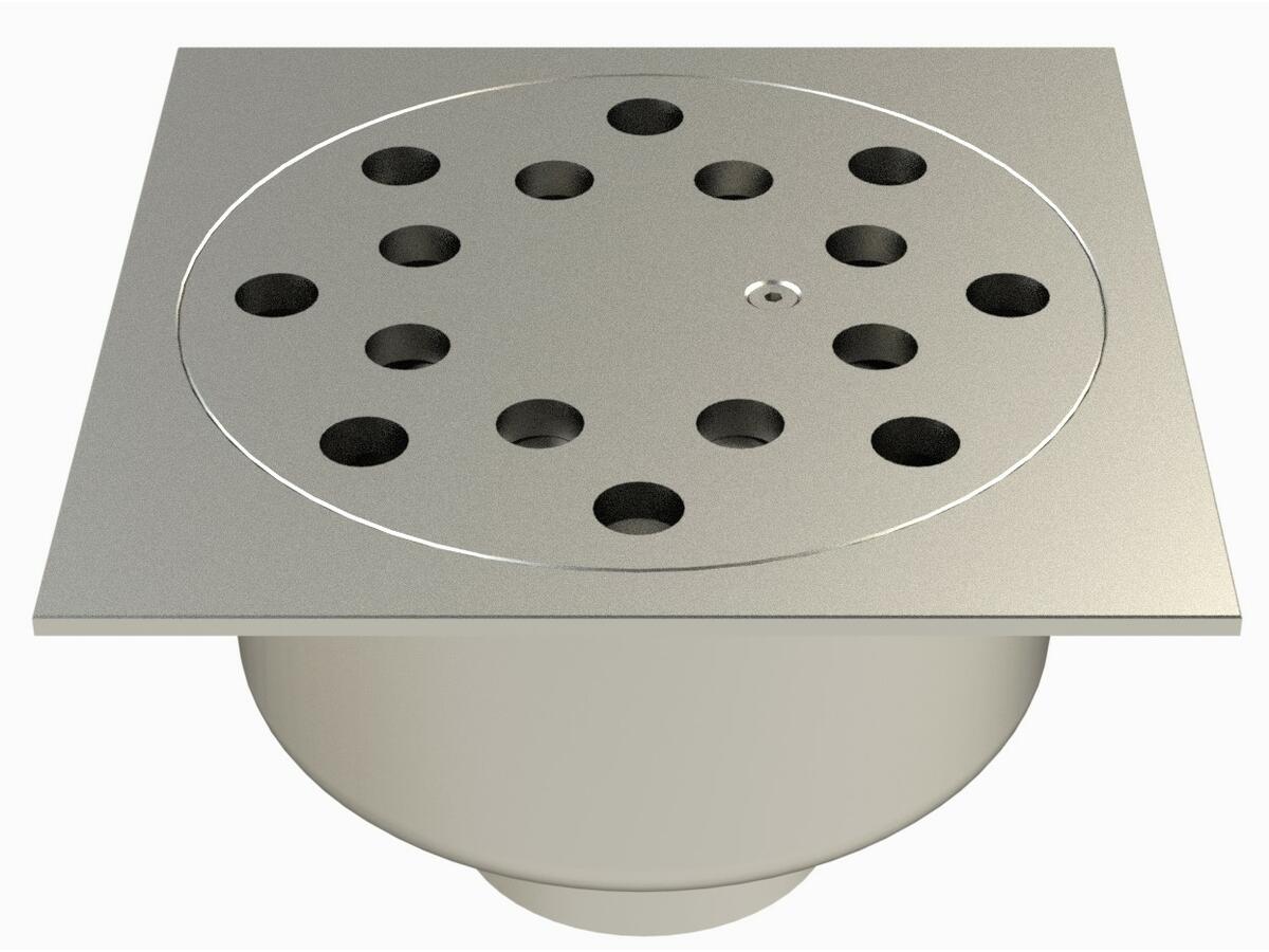 25100RV - Siphon 247x247 sortie verticale 100 mm