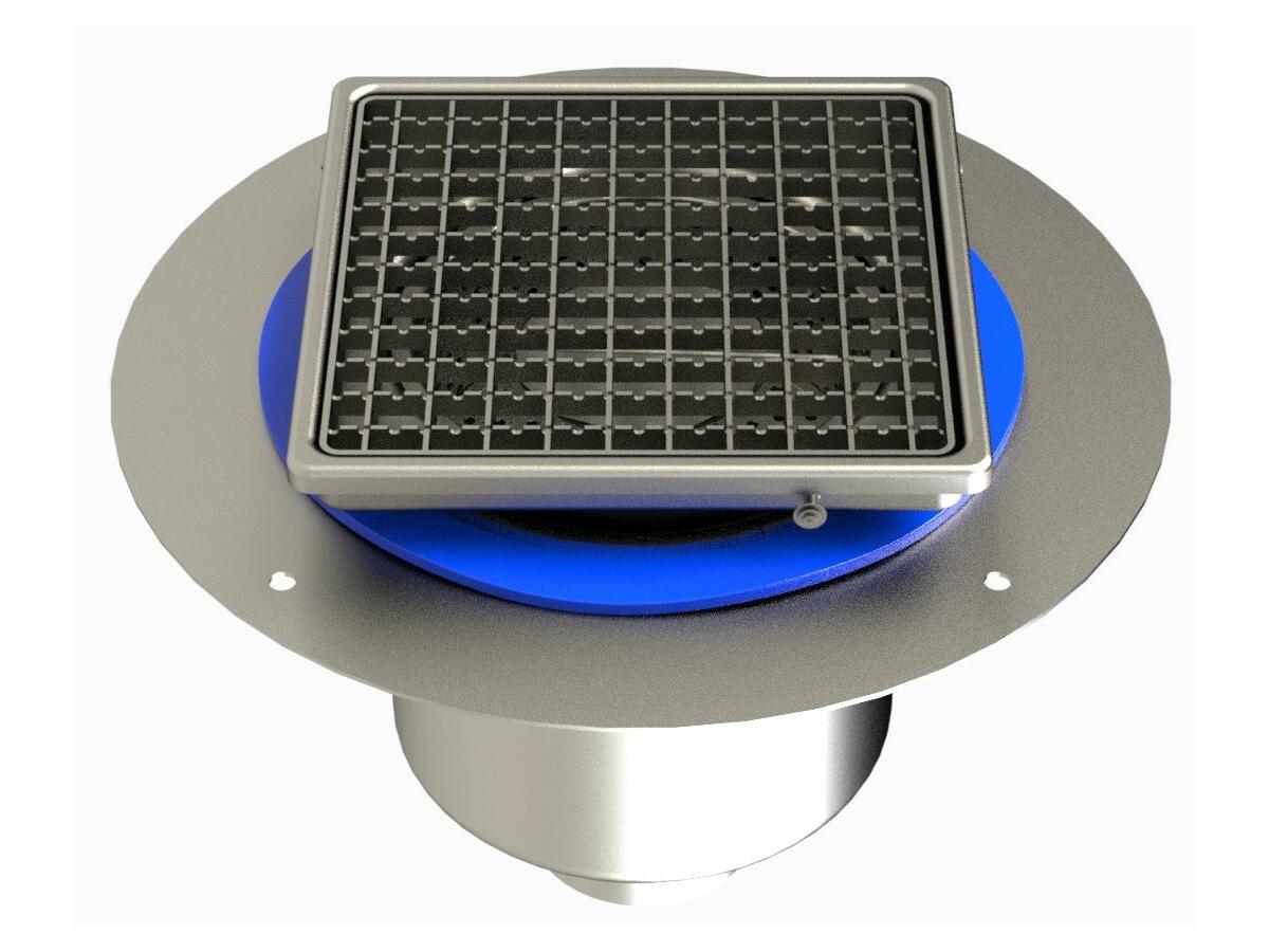 25100ET - Siphon 255x255 sortie verticale 100 mm