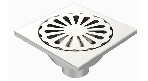 30100 - Floor drain trap 300x300 with a vertical outlet 100 mm