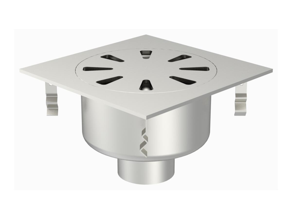 30100F - Siphon 300x300 sortie verticale 100 mm