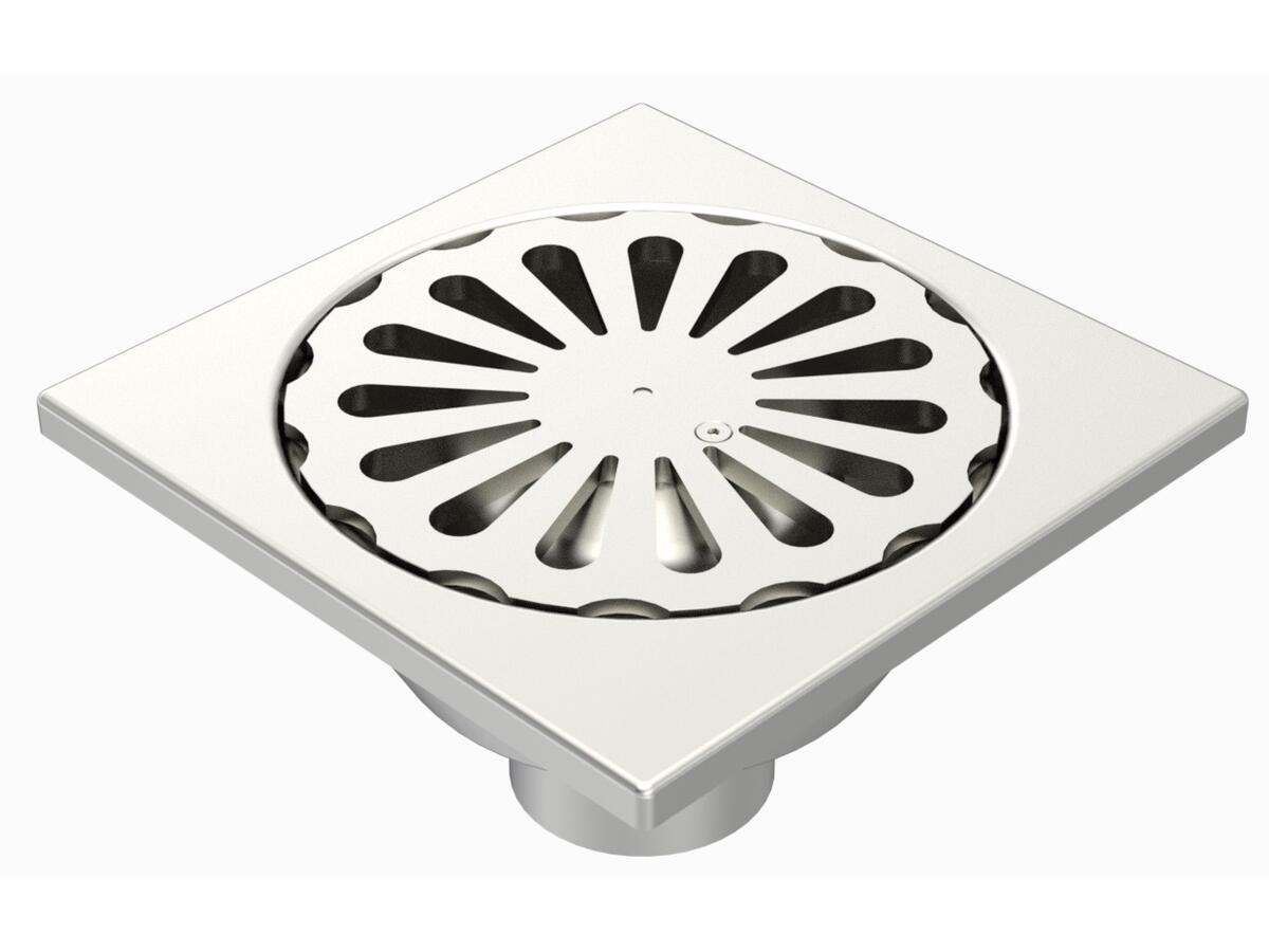 30100V - Siphon 300x300 sortie verticale 100 mm