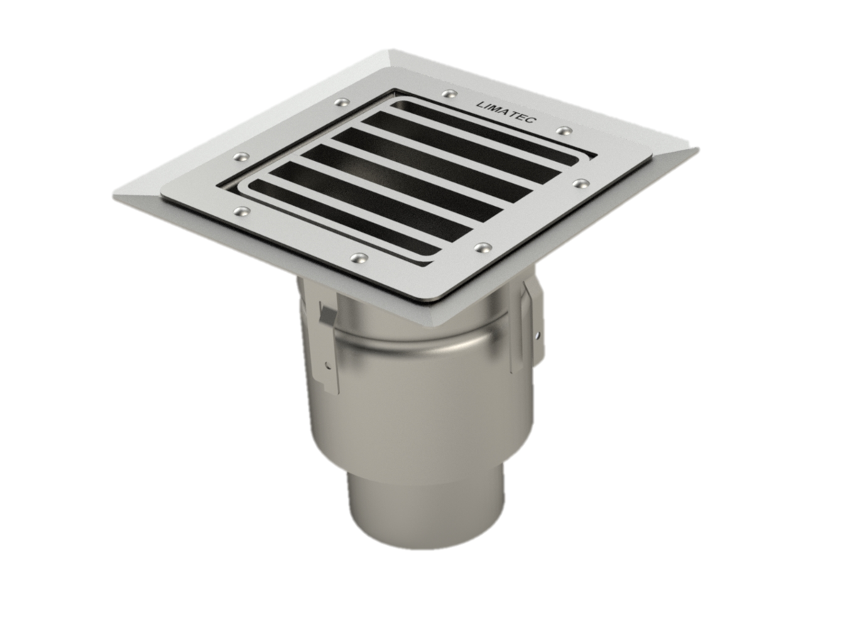 20100ZIPB - Siphon 247x247 sortie verticale 100 mm