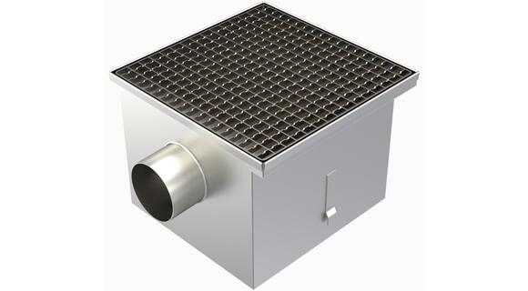 35100LPCH - Floor drain trap 350x350 with a side outlet 100 mm