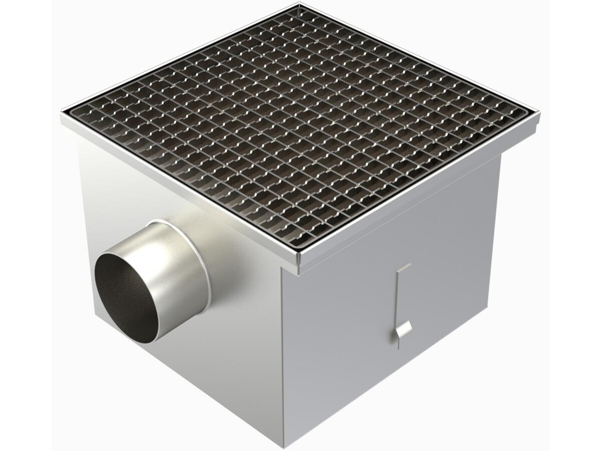 35100LPCH - Floor drain trap 350x350 with a side outlet 100 mm