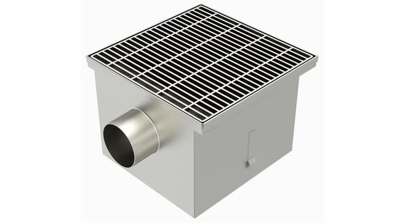 35100LPCHB - Floor drain trap 350x350 with a side outlet 100 mm