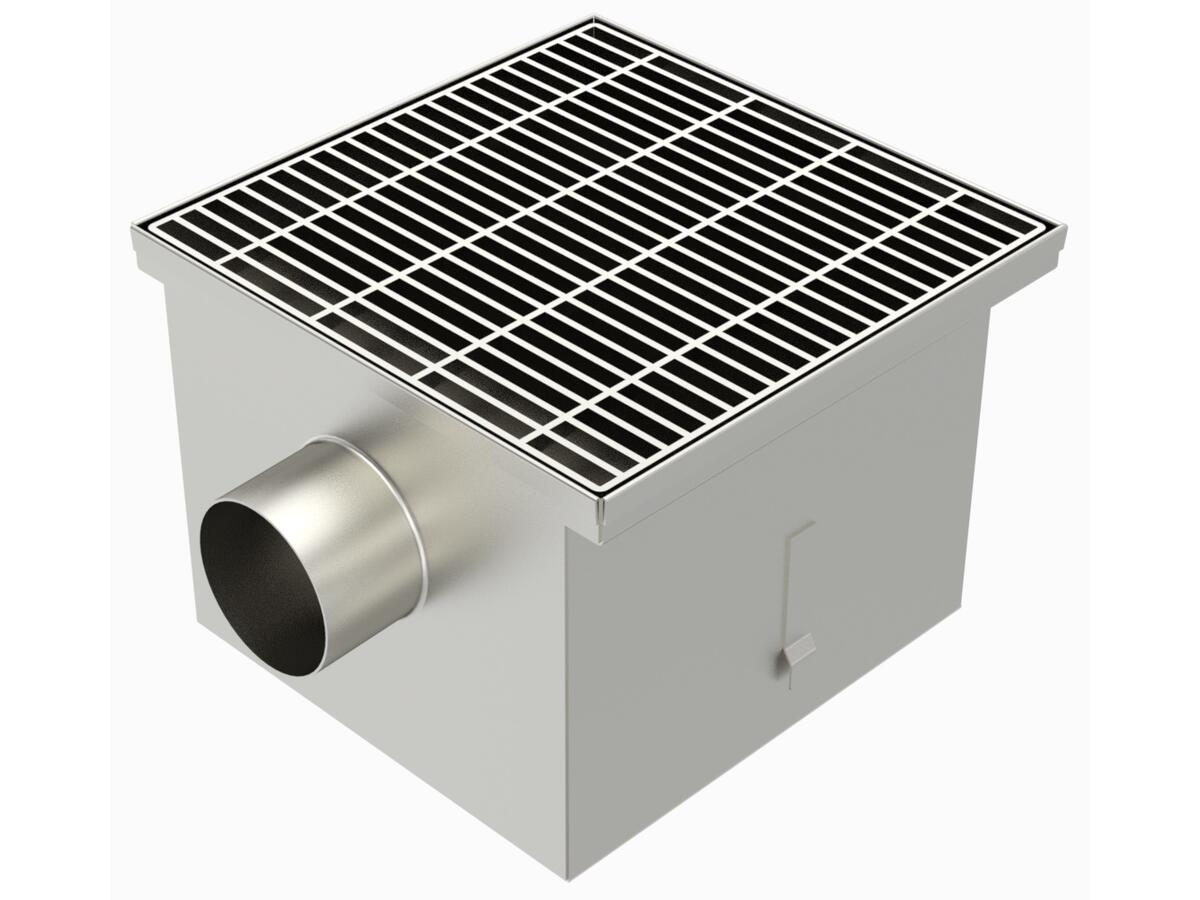 35100LPCHB - Floor drain trap 350x350 with a side outlet 100 mm