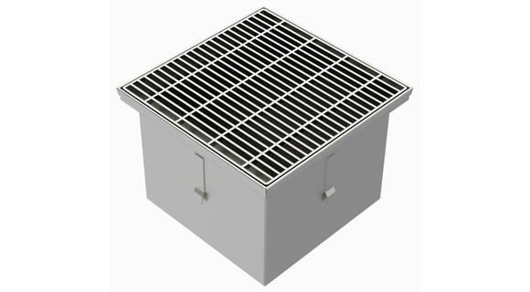 35125PCHB - Floor drain trap 350x350 with a vertical outlet 125 mm