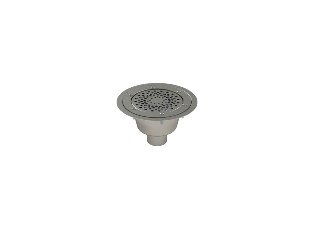 2463ECO - Floor drain trap 200x200 with a side outlet 63 mm