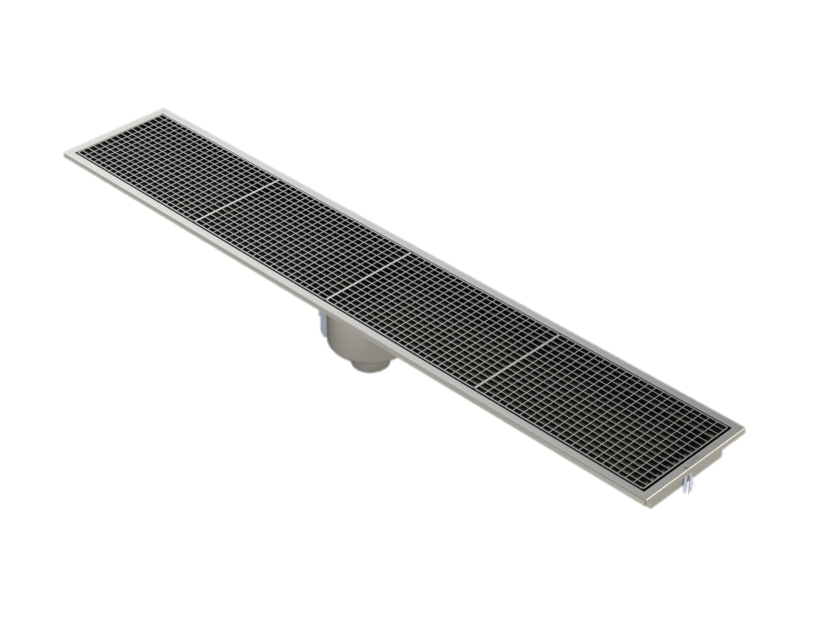 RV3.20C - Caniveau Rivière® 2055x352 à sortie verticale 100 mm