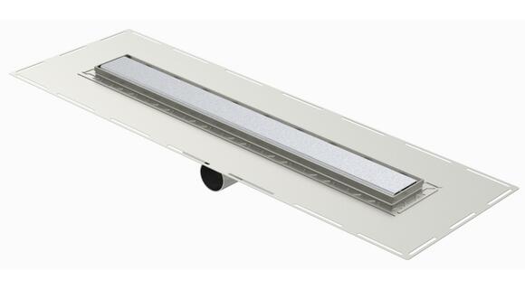 RG100-CUIR - Rivage® drainage channel 1000 mm with a side outlet flat version 50 mm