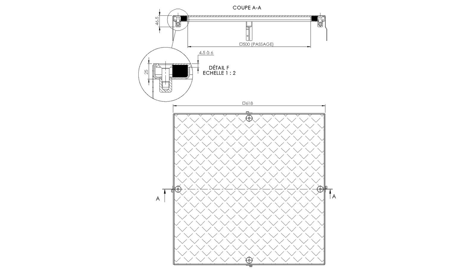 Schéma - TSIC50 - Manhole cover 618x618 mm