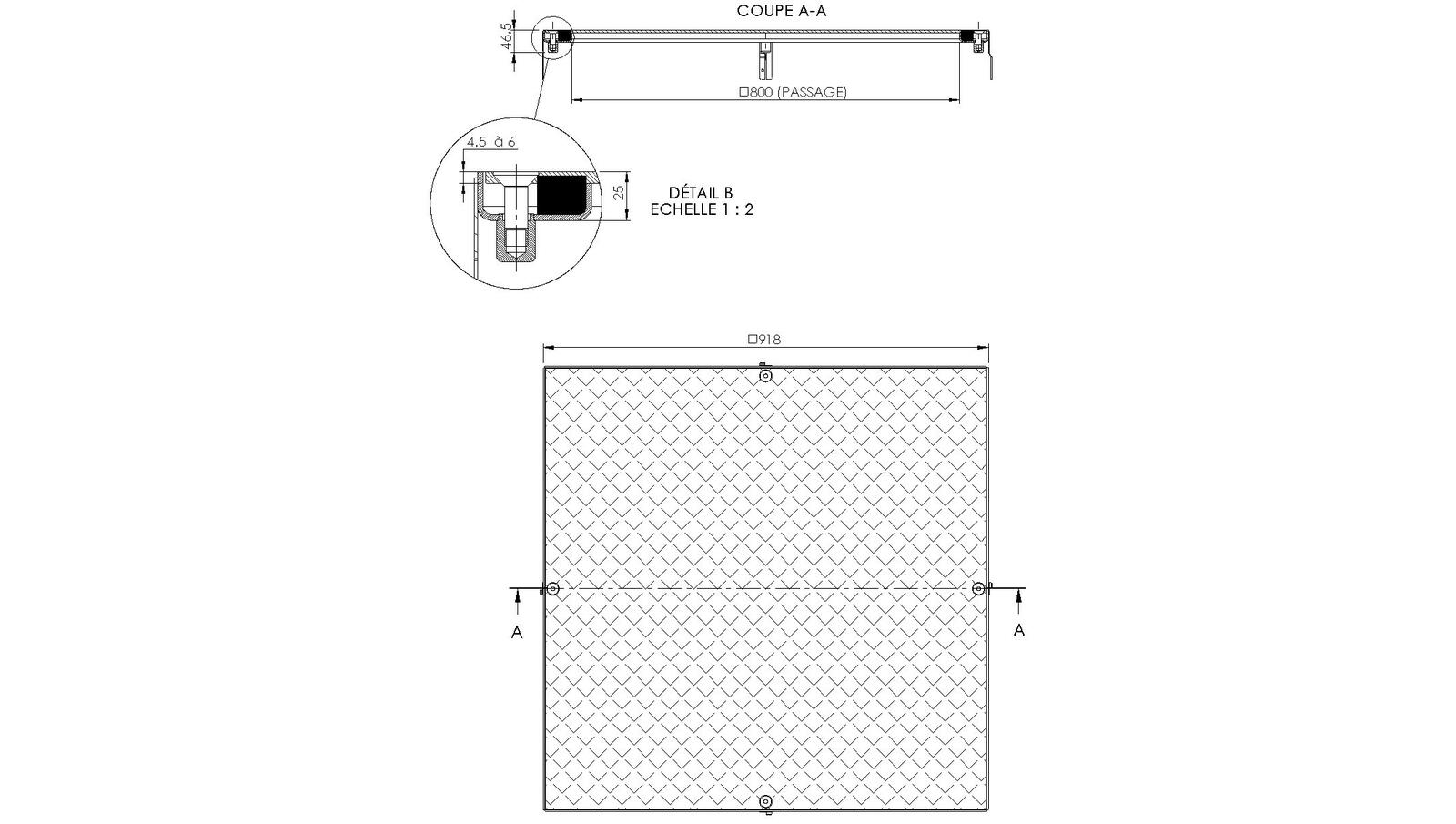 Schéma - TSIC80 - Manhole cover 918x918 mm
