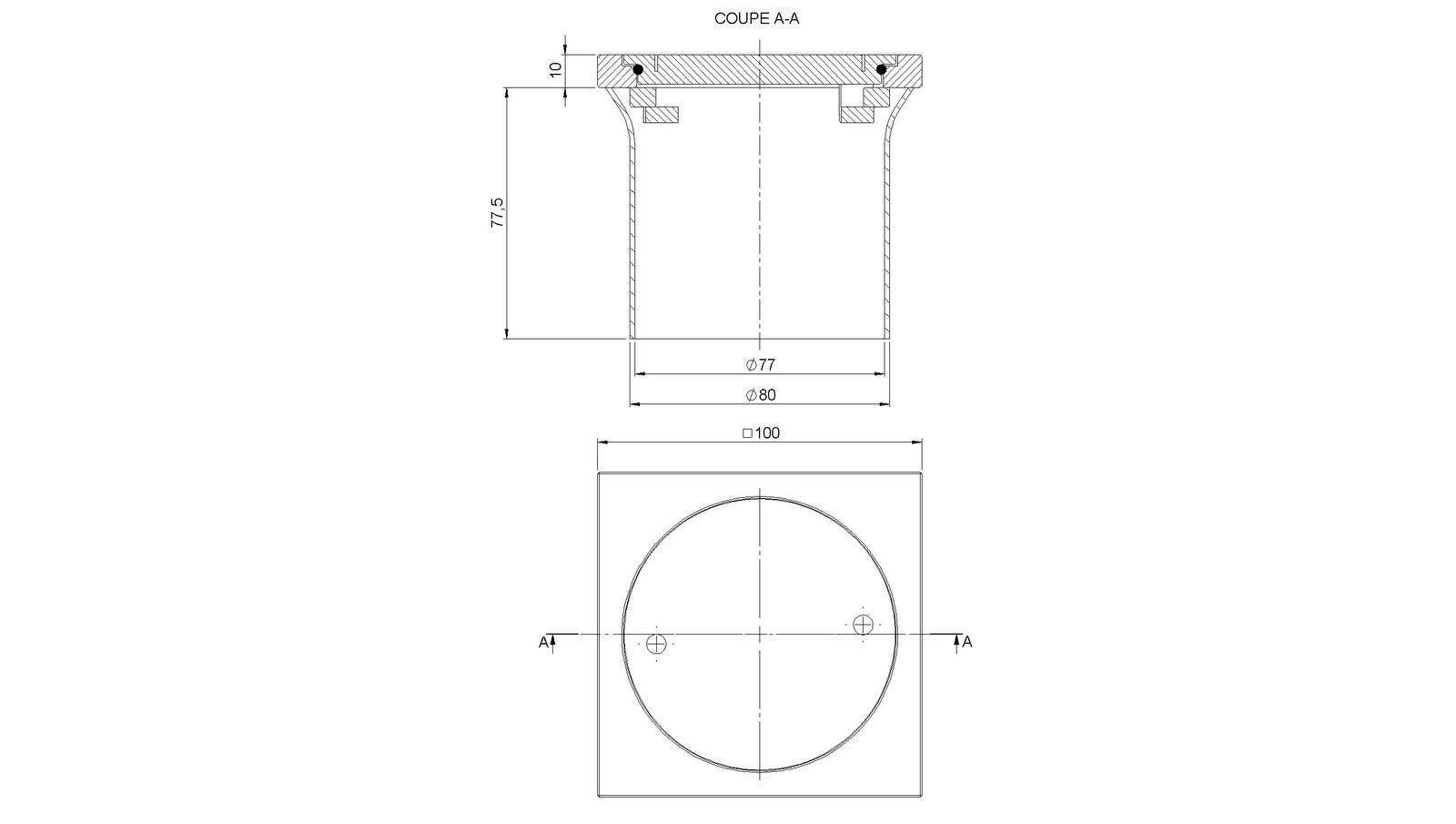 Schéma - BC10 - Sluice valve 100x100