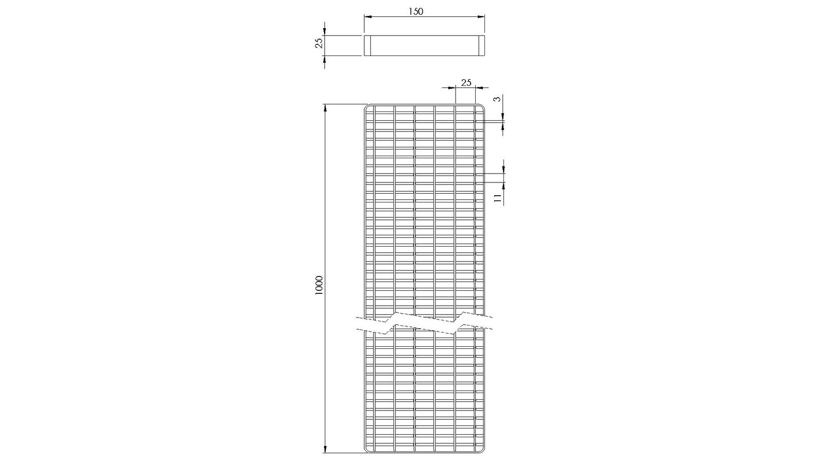 Schéma - CEL150X1000 - Couverture 150x1000 mm