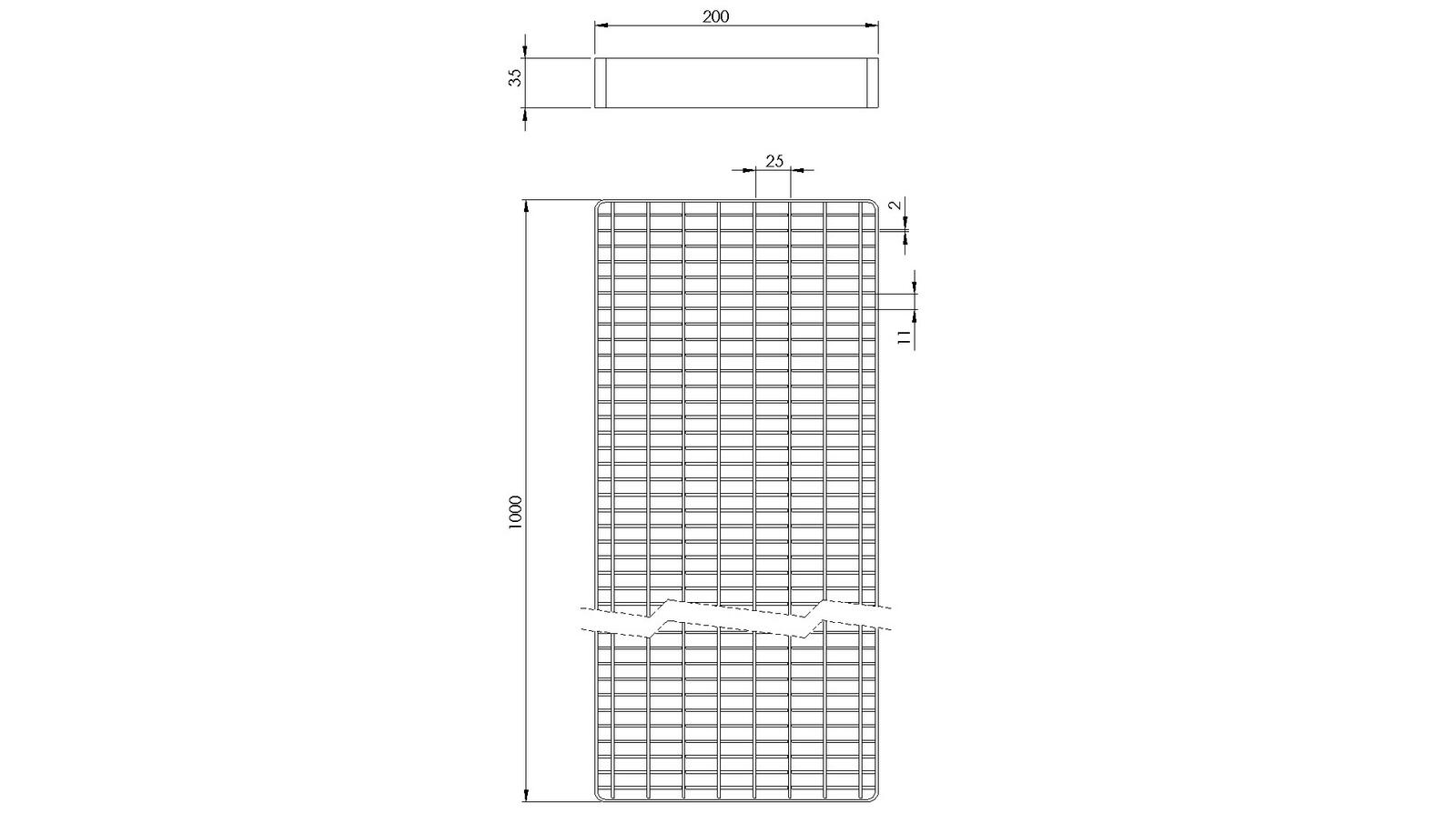 Schéma - CEL200X1000 - Couverture 200x1000 mm