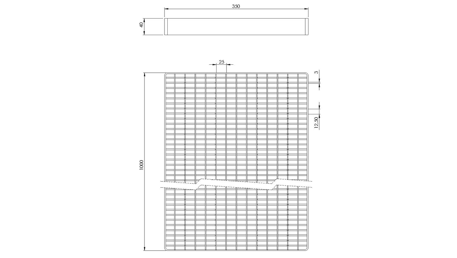 Schéma - CEL350X1000 - Couverture 350x1000 mm