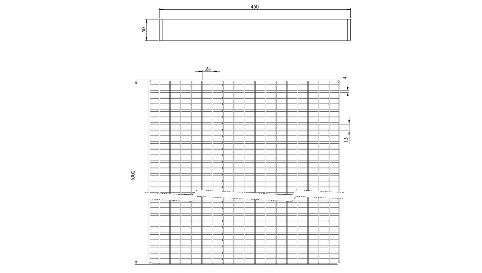 Schéma - CEL450X1000 - Floor drain trap cover 450x1000 mm