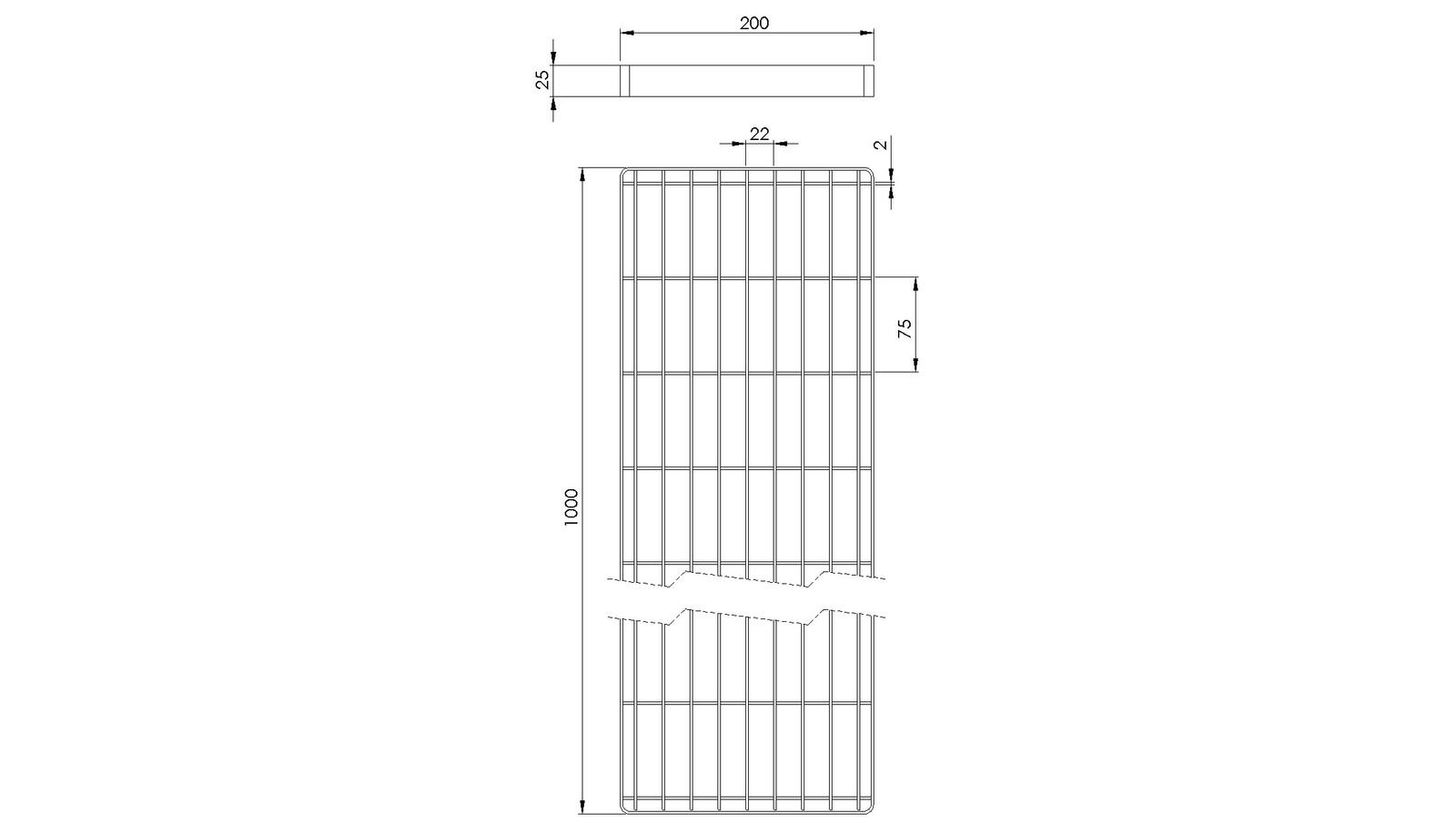 Schéma - CL200X1000 - Couverture 200x1000 mm