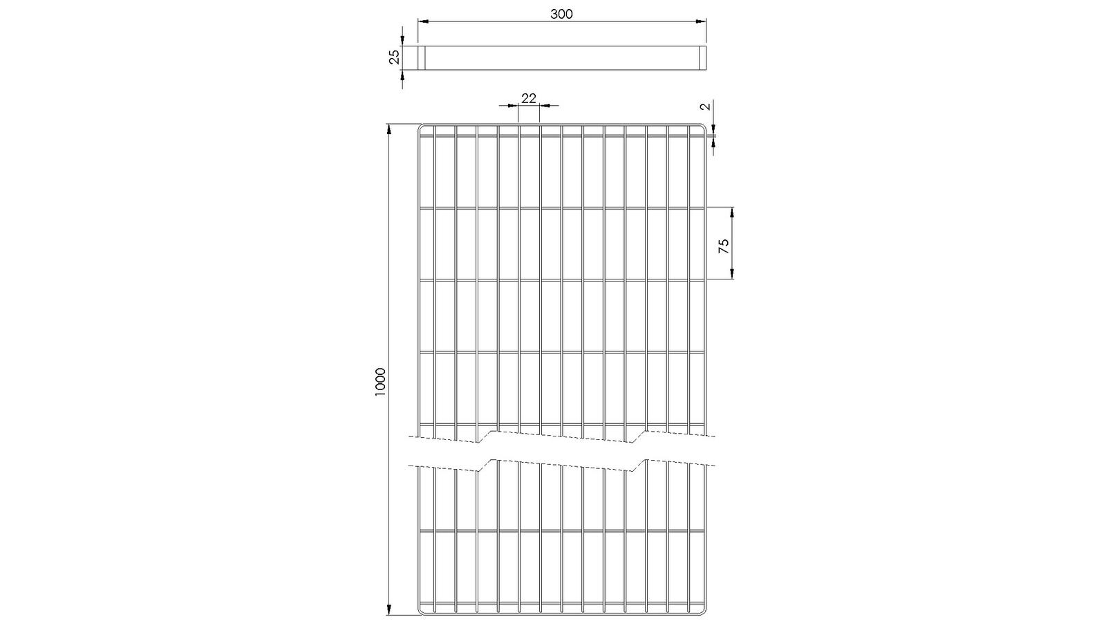 Schéma - CL300X1000 - Floor drain trap cover 300x1000 mm