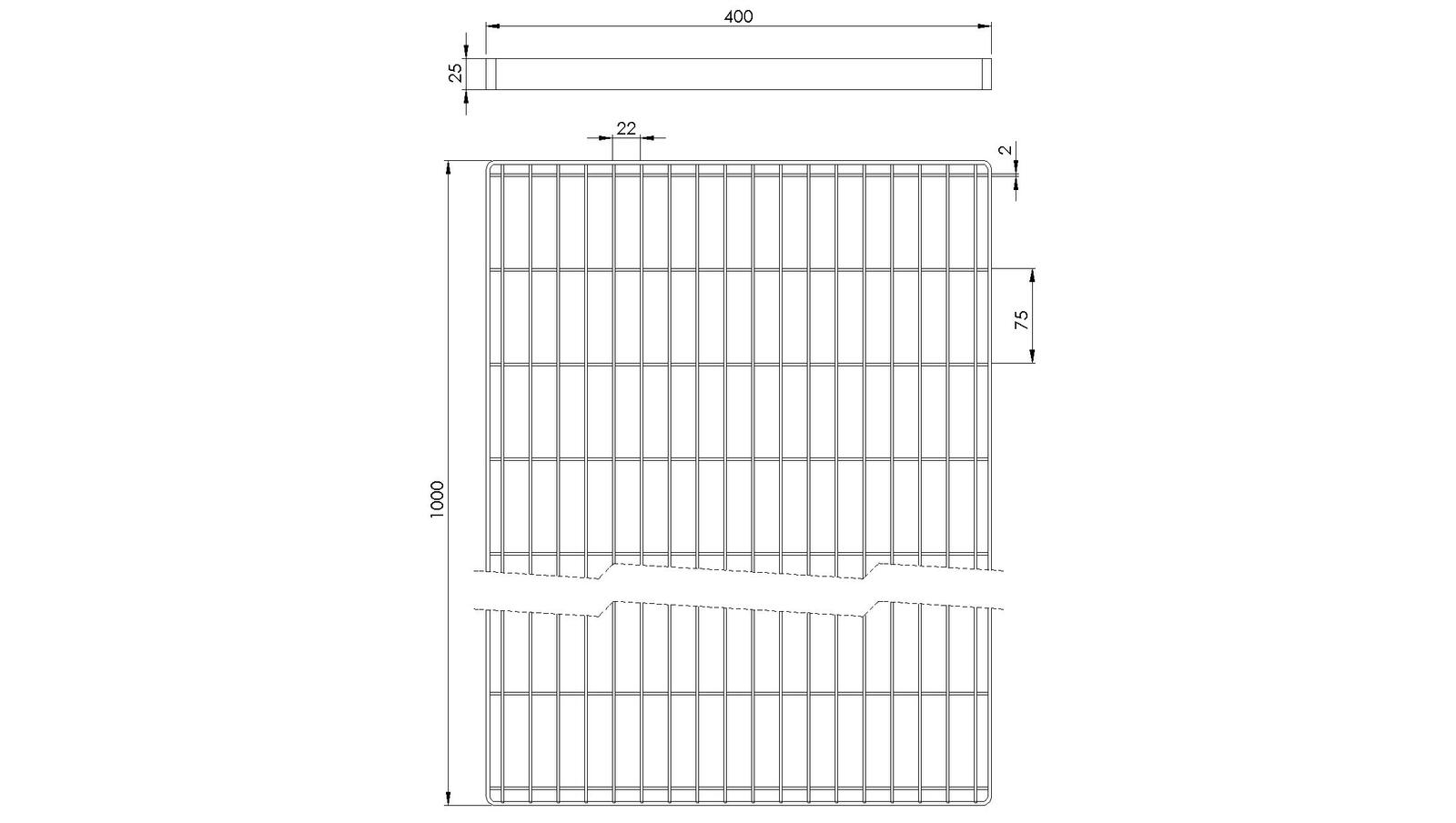 Schéma - CL400X1000 - Floor drain trap cover 400x1000 mm