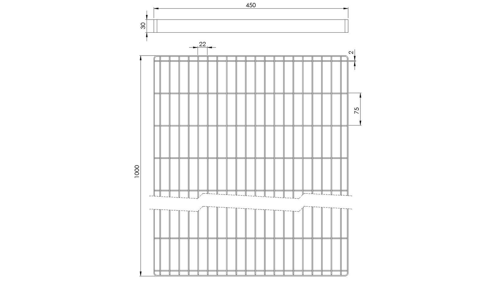 Schéma - CL450X1000 - Floor drain trap cover 450x1000 mm