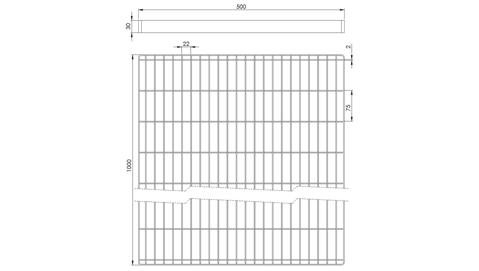 Schéma - CL500X1000 - Couverture 500x1000 mm