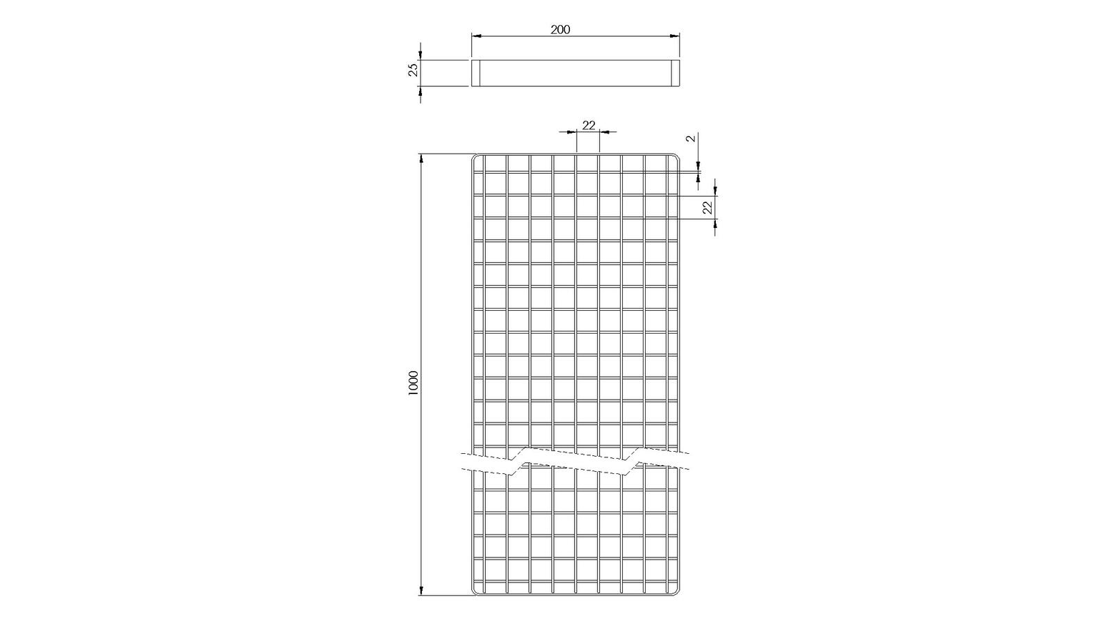 Schéma - CLO200X1000 - Couverture 200x1000 mm