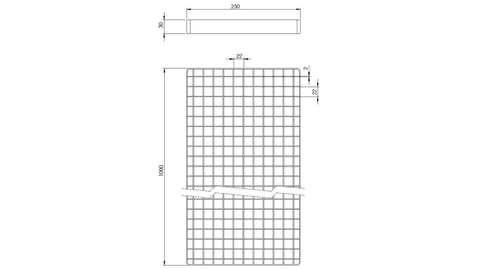 Schéma - CLO250X1000 - Couverture 250x1000 mm