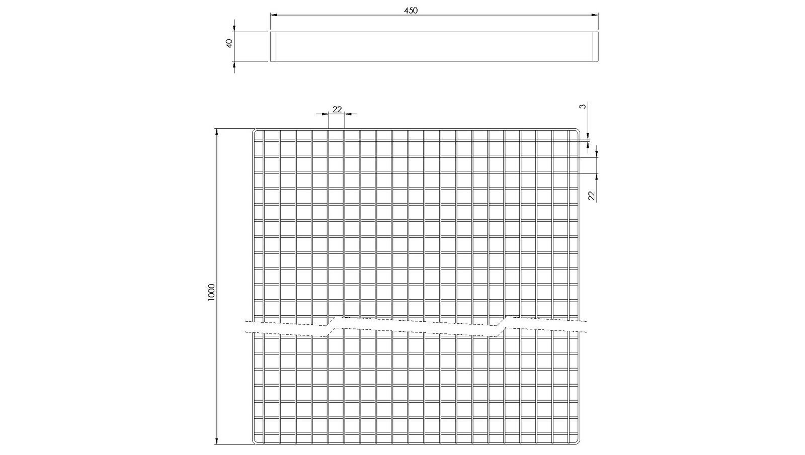 Schéma - CLO450X1000 - Floor drain trap cover 450x1000 mm