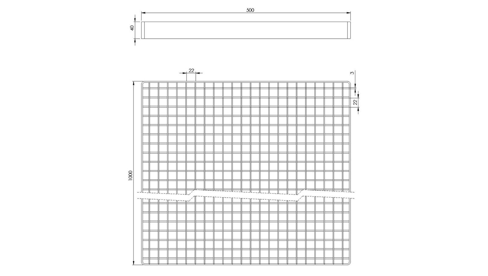 Schéma - CLO500X1000 - Floor drain trap cover 500x1000 mm