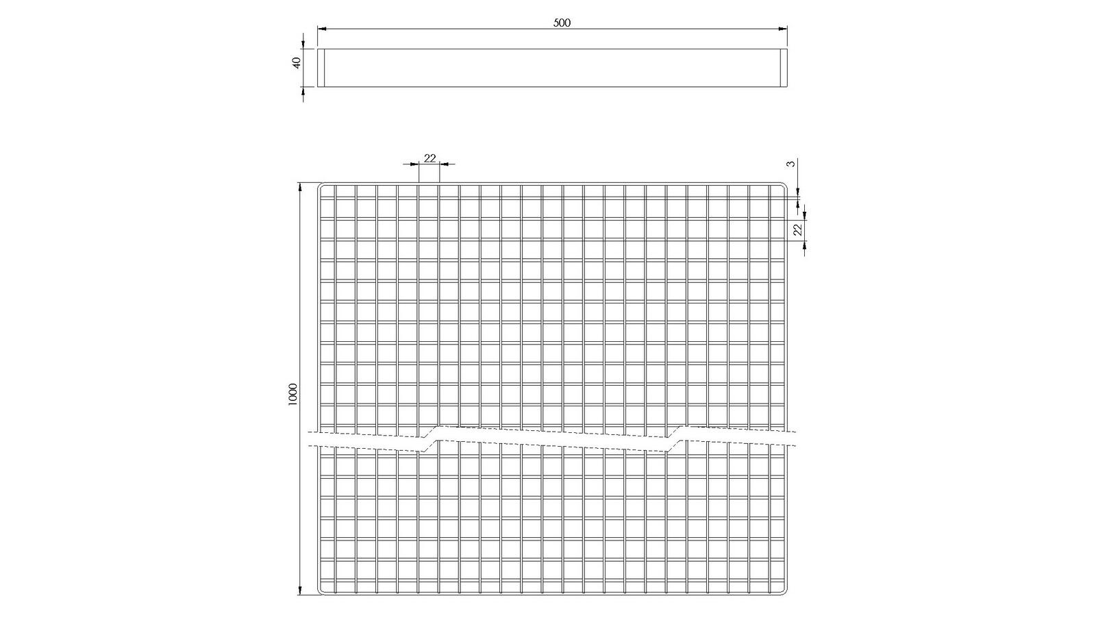 Schéma - CLO500X1000 - Couverture 500x1000 mm