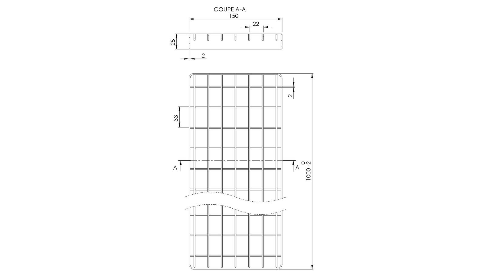 Schéma - CM150X1000 - Couverture 150x1000 mm