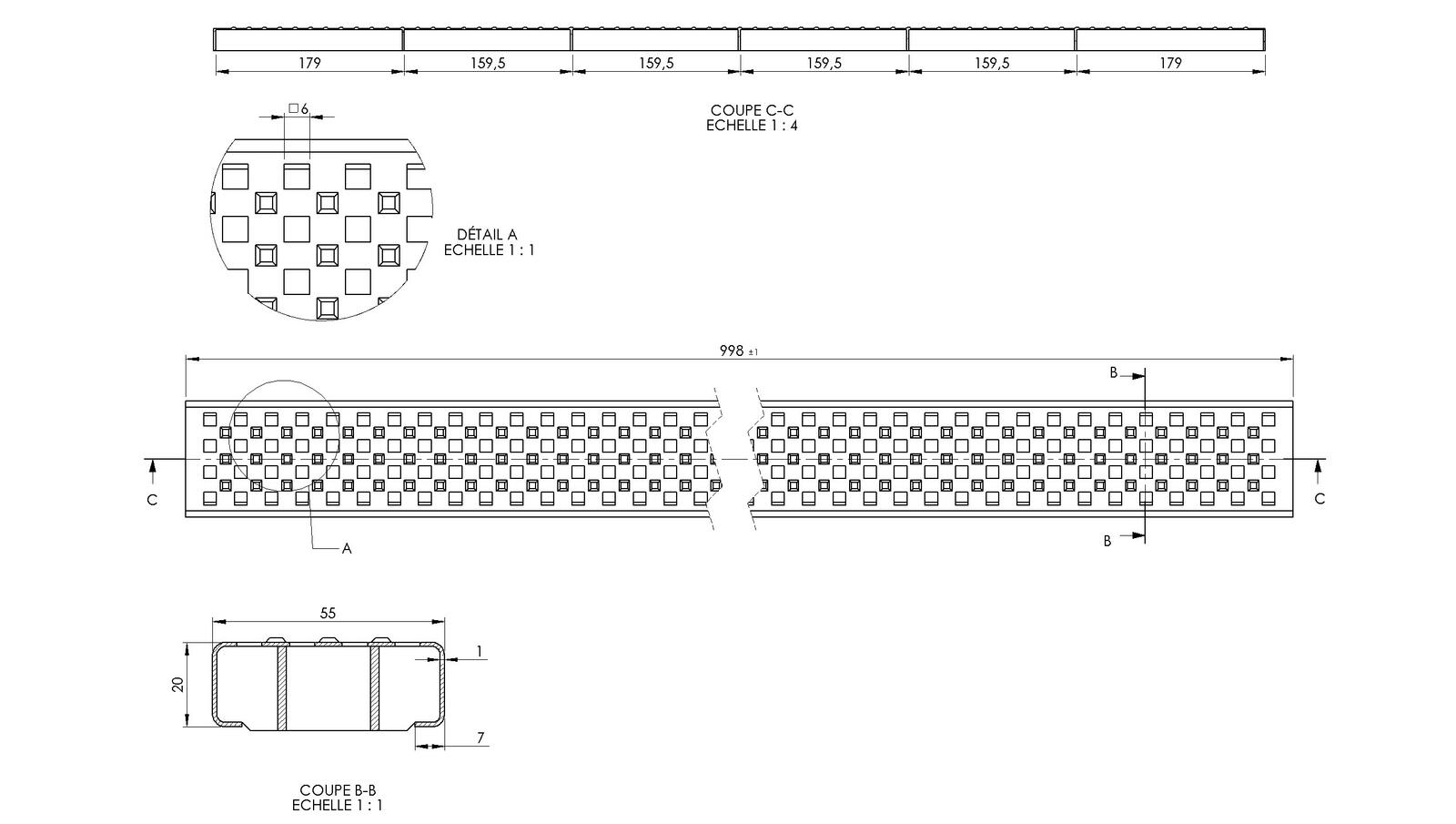 Schéma - CR100-T-A15 - Couverture 55x998 mm