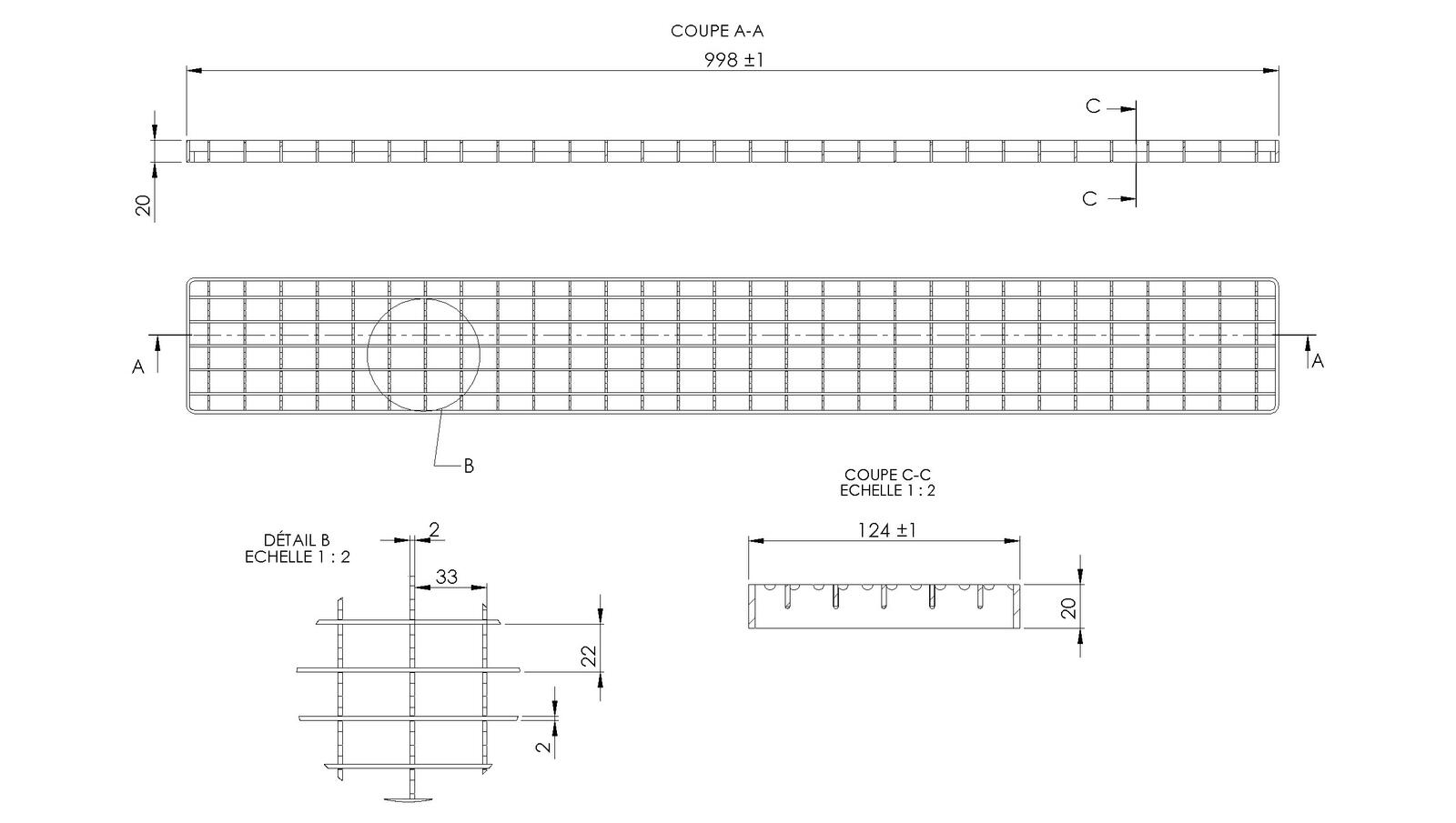 Schéma - CR170-C-A15 - Couverture 124x998 mm