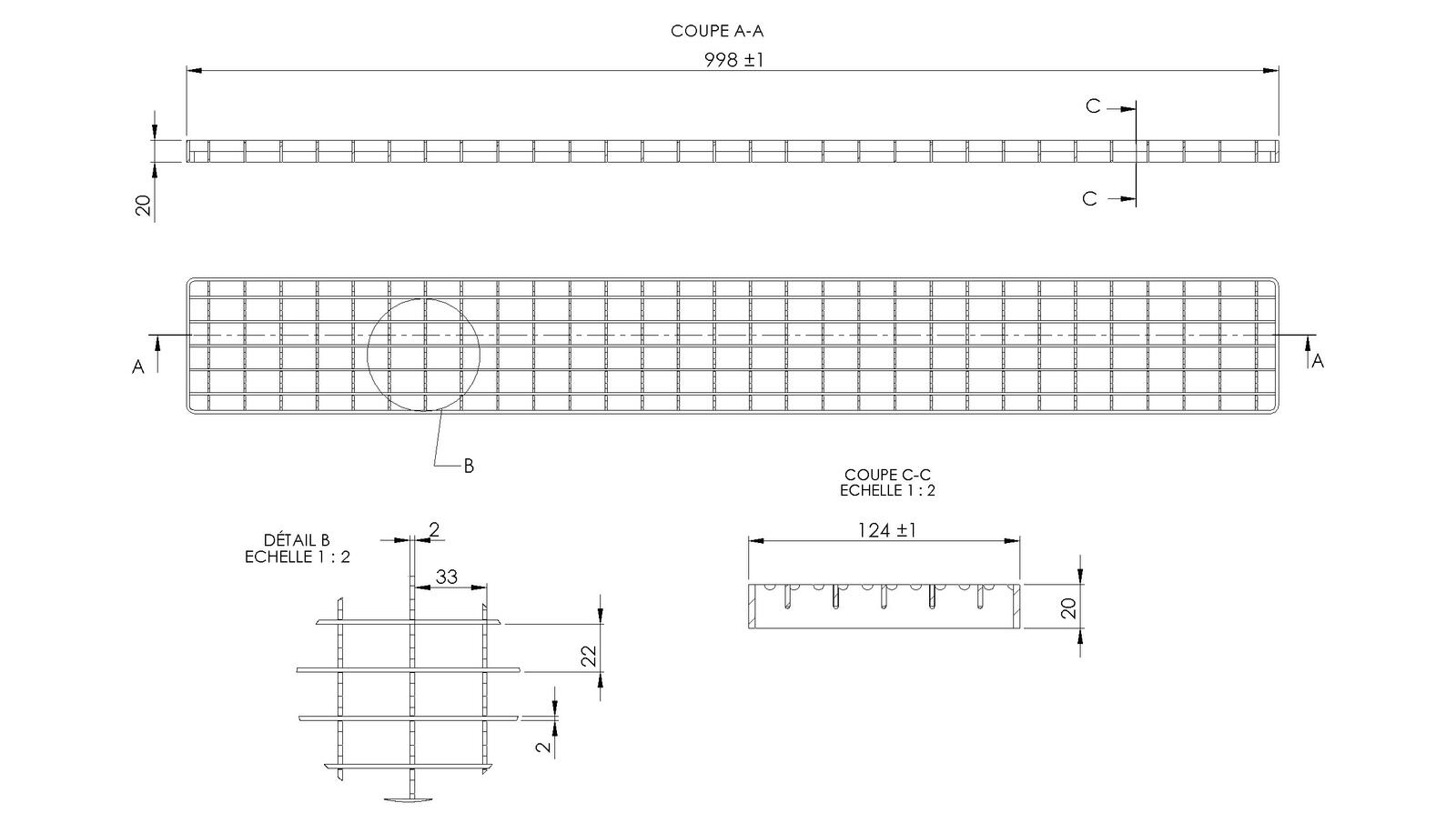 Schéma - CR170-C-A15 - Couverture 124x998 mm